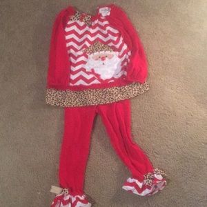 girls size  5 Christmas outfit leopard print